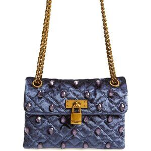 NEW Kurt Geiger London Mini Brixton Velvet Crossbody Bag Crystal Accented NWT